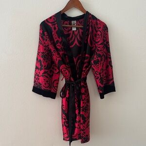 Elegant Black and Red Women's Robe (In Bloom)